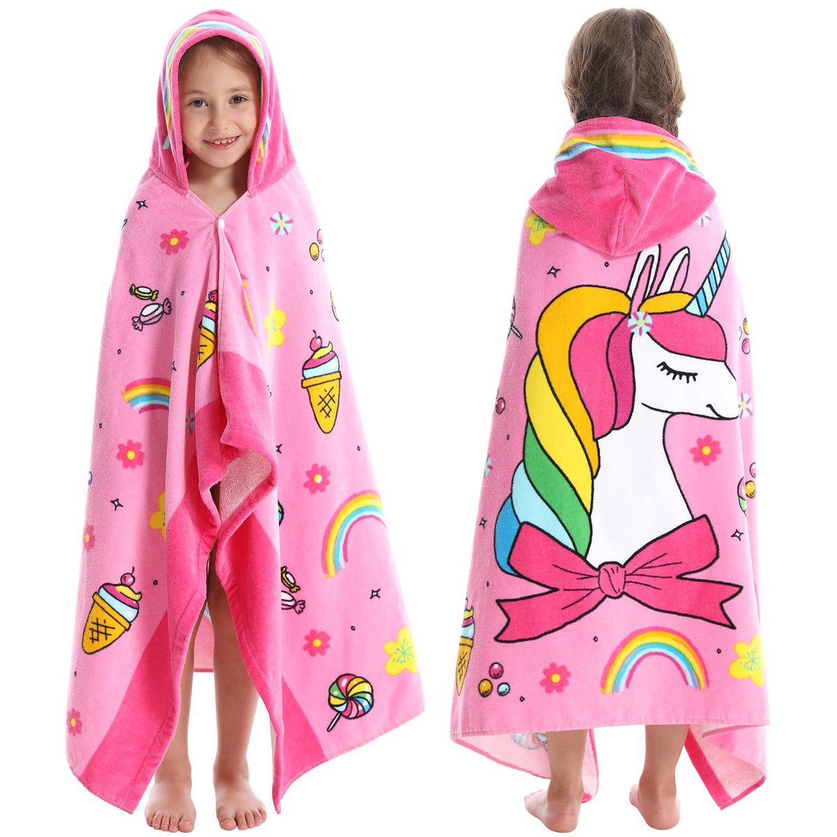 Bavilk hooded poncho front view shows full coverage and easy wear