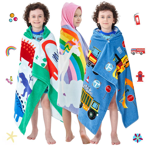 Bavilk poncho back print full view highlighting gender-neutral cartoon design