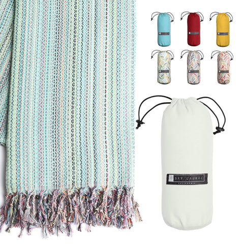 BAY LAUREL folded towel with travel bag, compact for packing