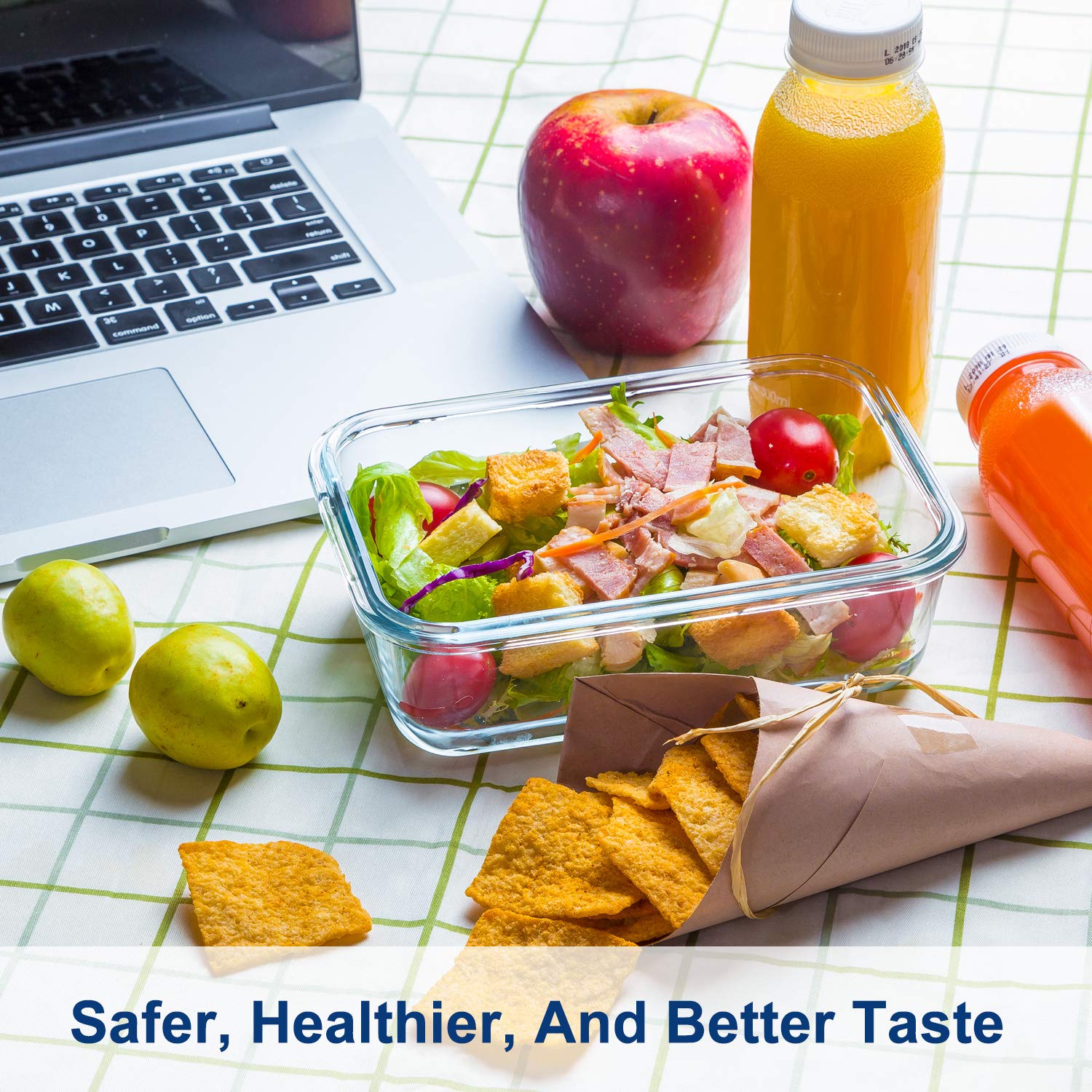 Bayco stacked containers in freezer, space-saving cold storage advantage