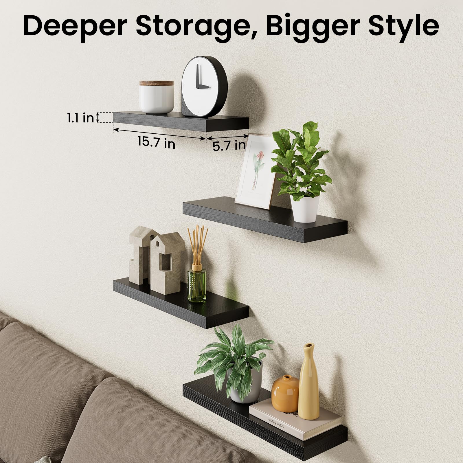 BAYKA bathroom shelf with toiletries showing tidy bathroom storage benefit