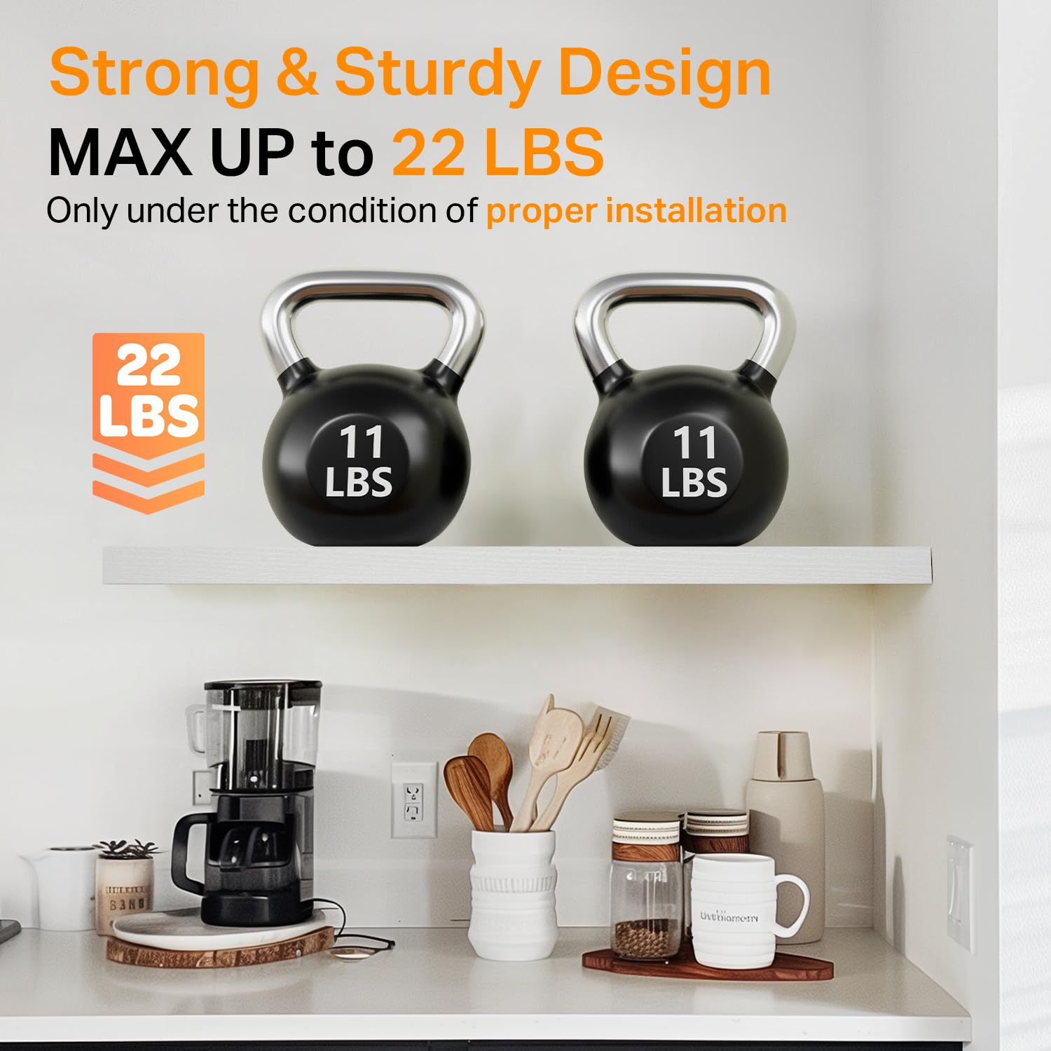 BAYKA shelf styled in bathroom showing organized storage benefit