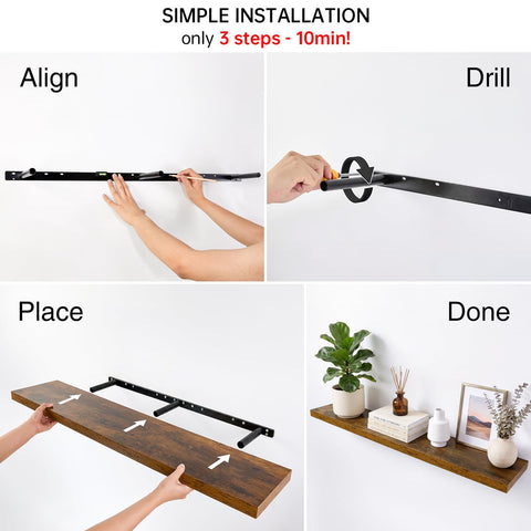 BAYKA installed shelf with plants and decor providing a warm farmhouse accent