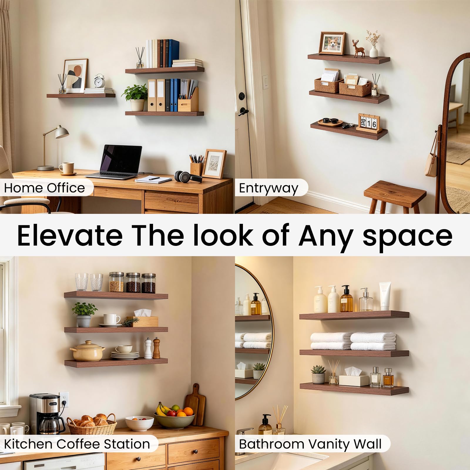 BAYKA shelf with books demonstrating scale and extra display area benefit
