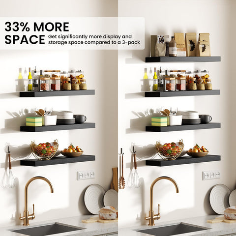BAYKA gallery wall layout of shelves showing balanced styling benefit
