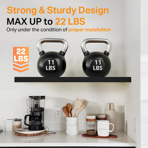 BAYKA side profile of floating shelf showing hidden mounting and tidy appearance