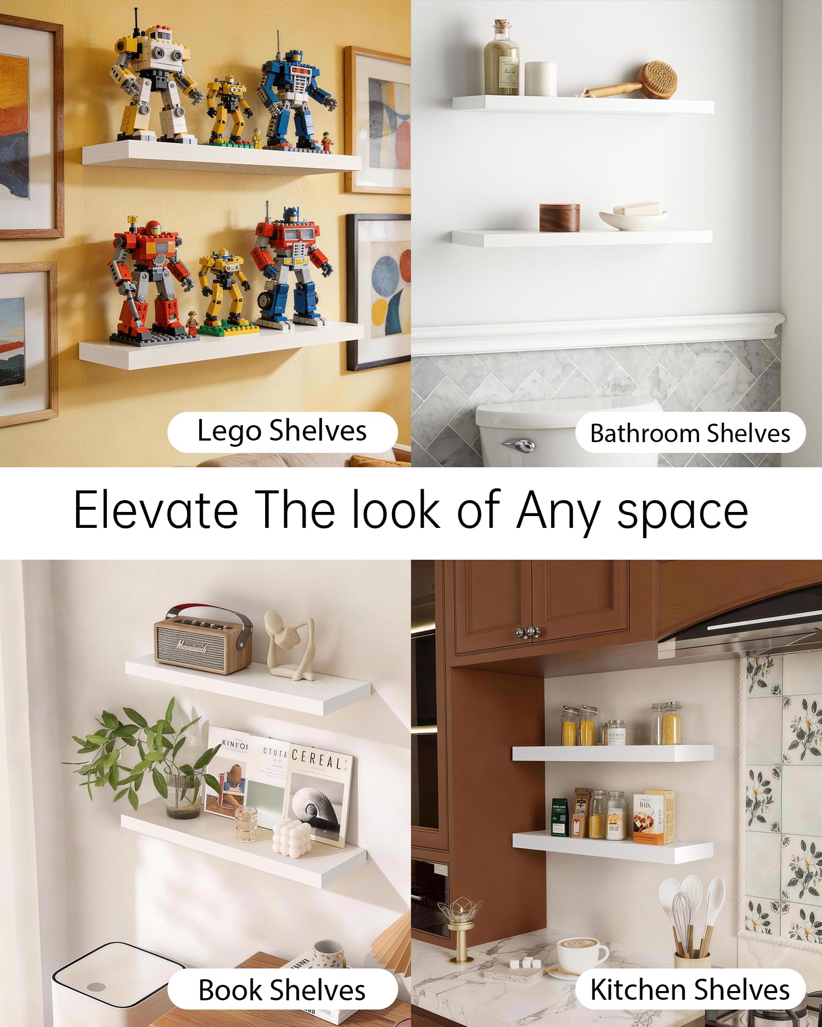 BAYKA shelf beside book showing scale and depth benefit
