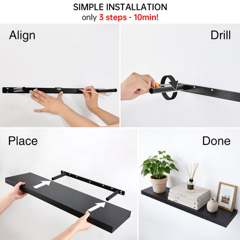 BAYKA shelf beside ruler showing 35.4-inch scale for planning placement