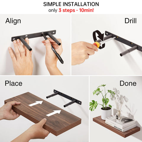 BAYKA styled living room shelf displaying decor and saving floor space benefit