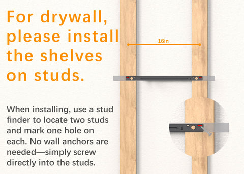 BAYKA three shelves styled on a wall for cohesive mid-century display and flexible layout