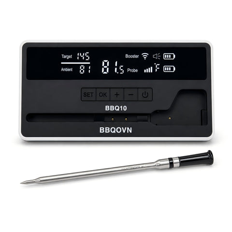 BBQOVN front view with base showing temperatures for quick checks