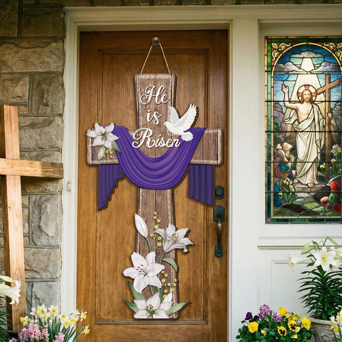 BBTO front view of He Is Risen sign showing clear message and welcome appeal