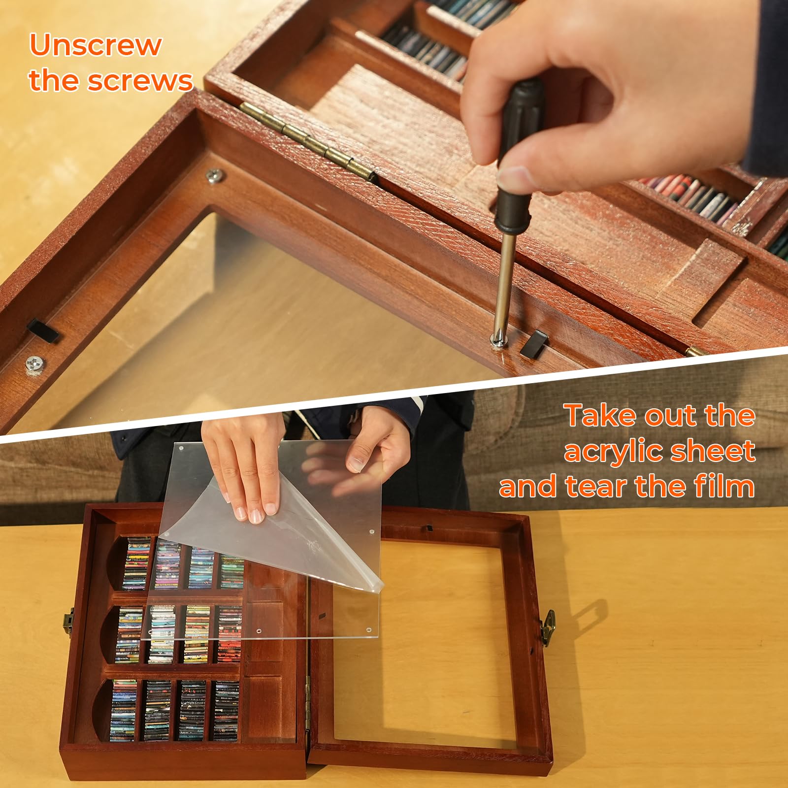 BBVCX close-up of detailed printed miniature book spines highlighting craftsmanship benefit: visual charm
