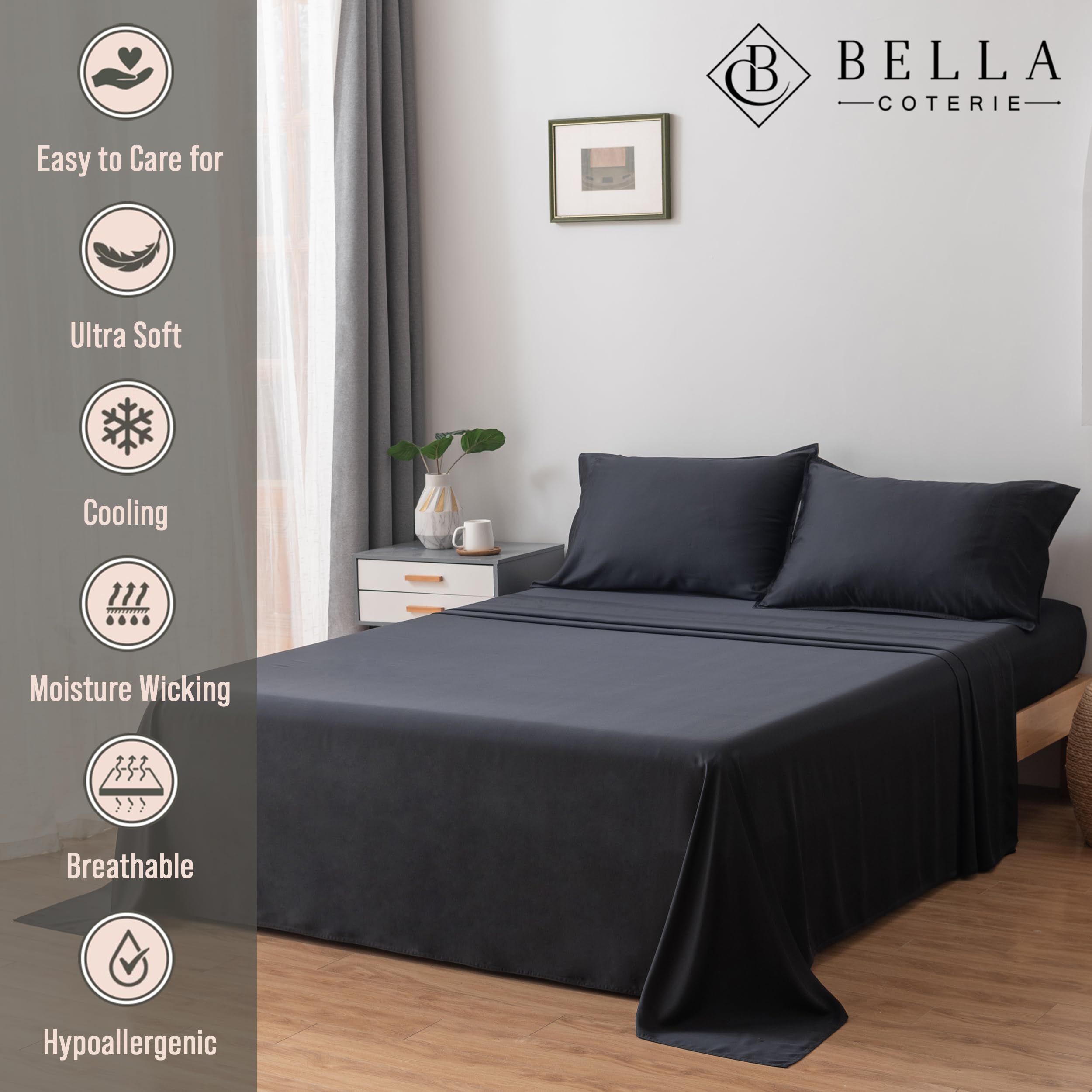 BC BELLA COTERIE bamboo viscose fabric close-up illustrating silky smooth feel