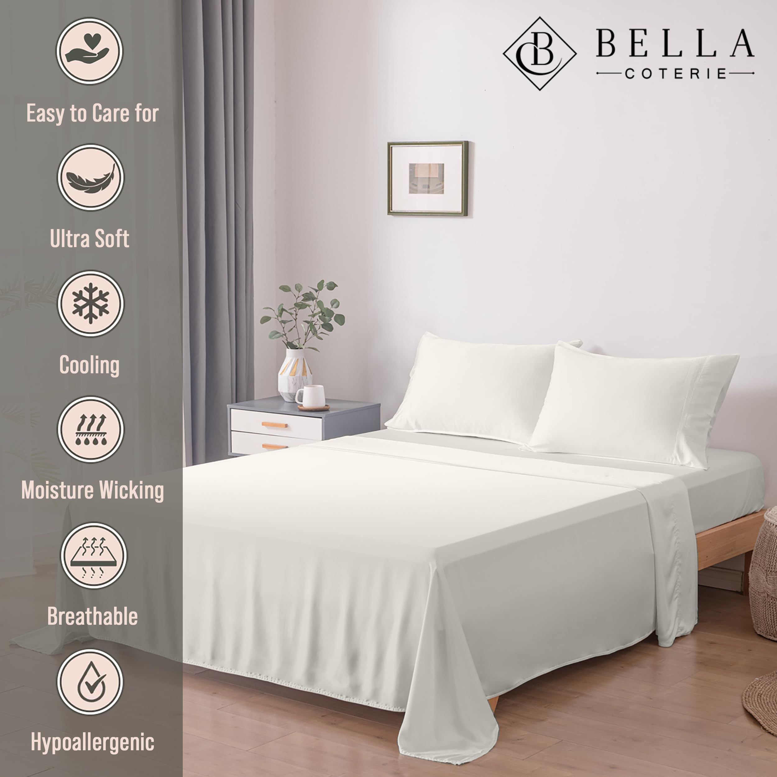 BC BELLA COTERIE close-up of bamboo viscose weave highlighting silky texture and breathability