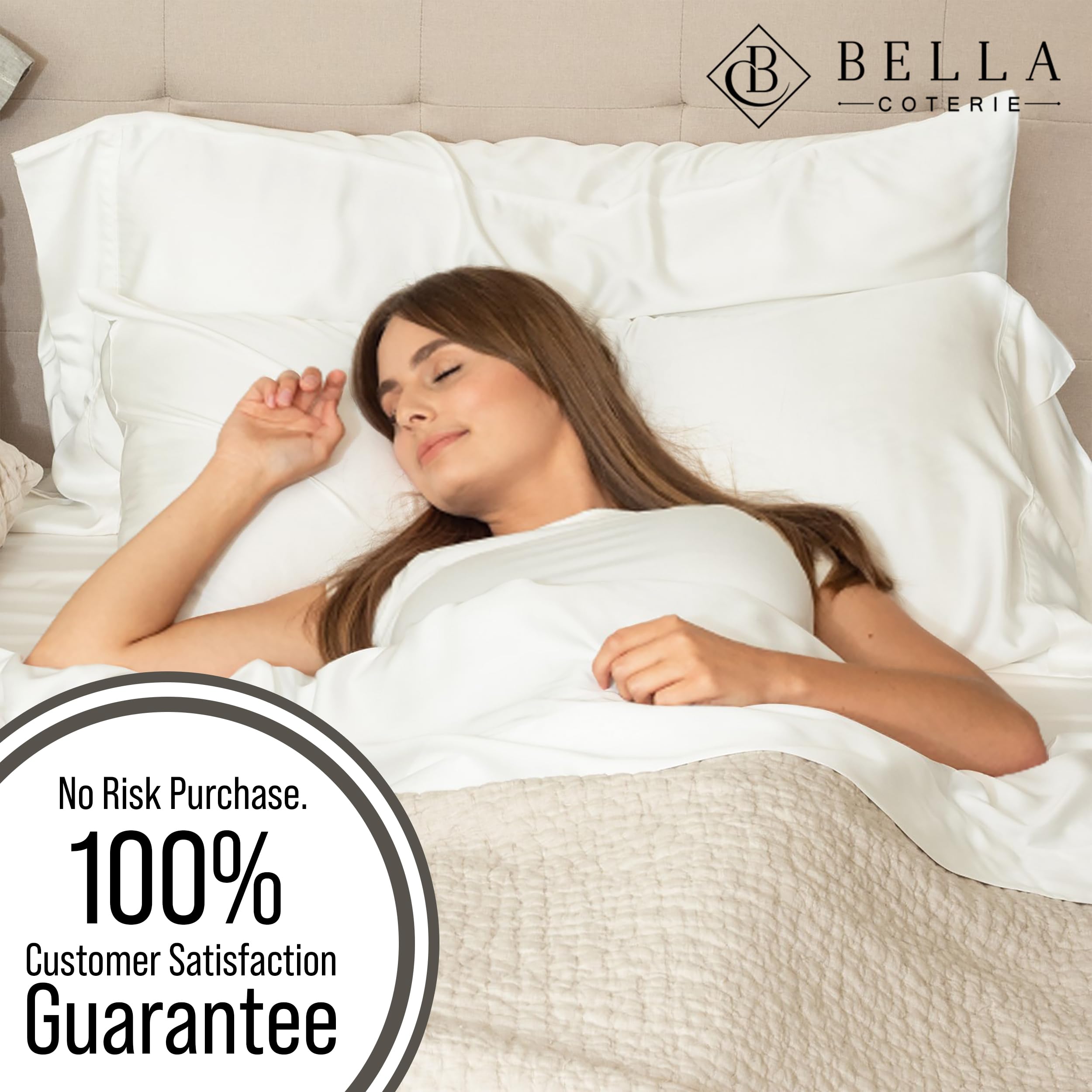 BC BELLA COTERIE styled bedroom with made bed illustrating hotel-like smoothness and comfort