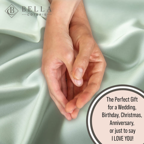 BC BELLA COTERIE fabric drape and sheen detail showing breathable texture