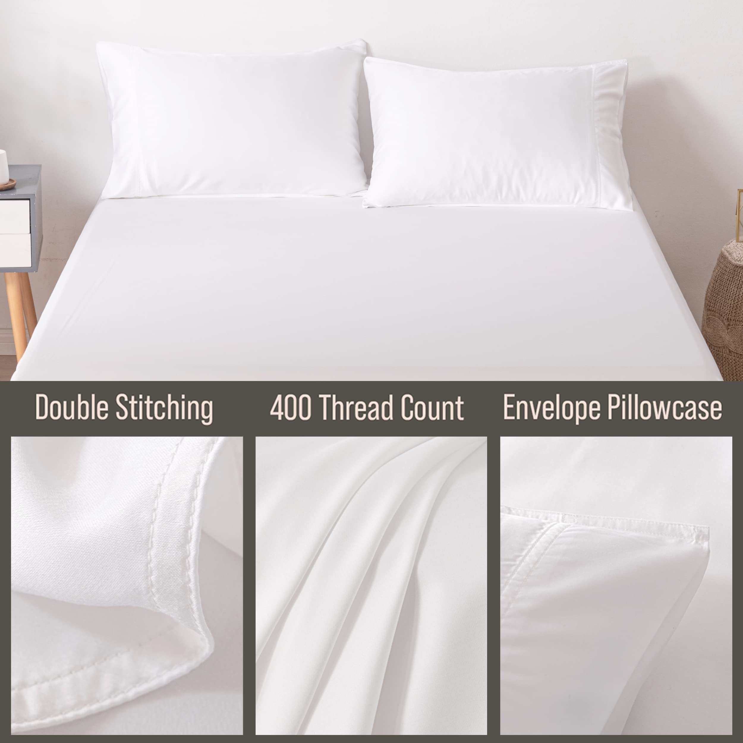 BC BELLA COTERIE pillowcase on made bed showing breathable comfort in use