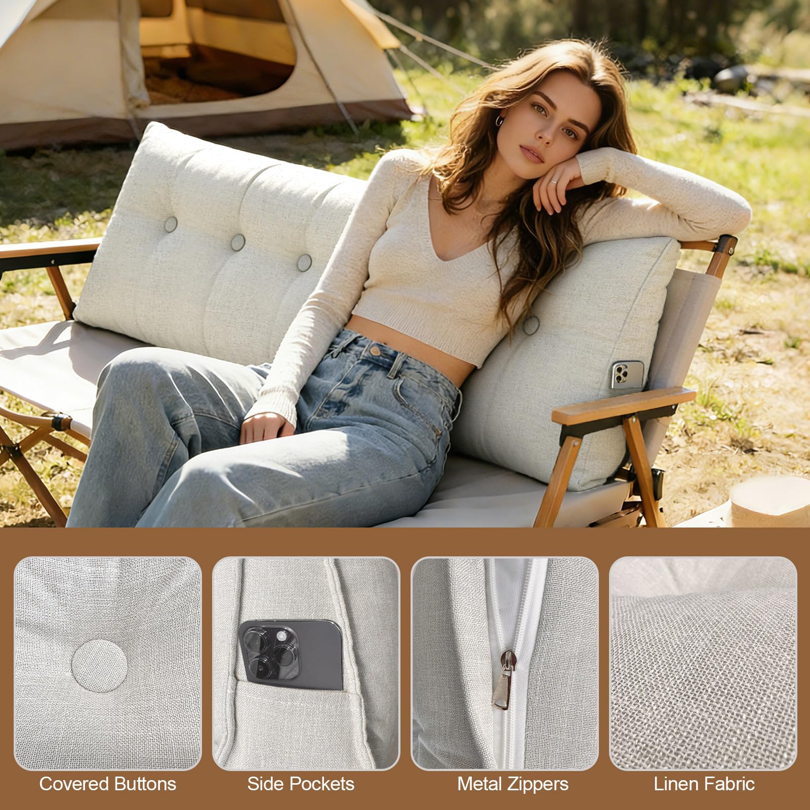 Bcareself on daybed in styled room showing neutral color coordination