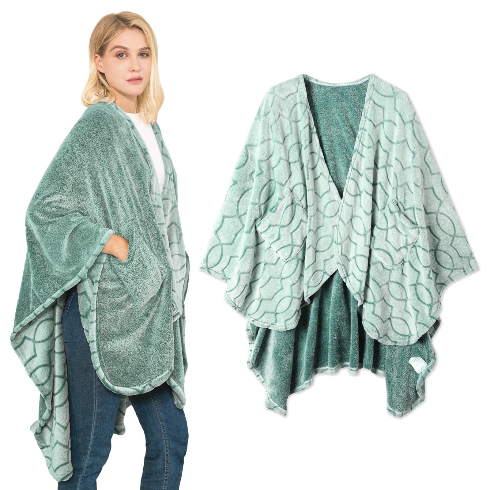 Bcareself forest green front view showing reversible style and cozy fit