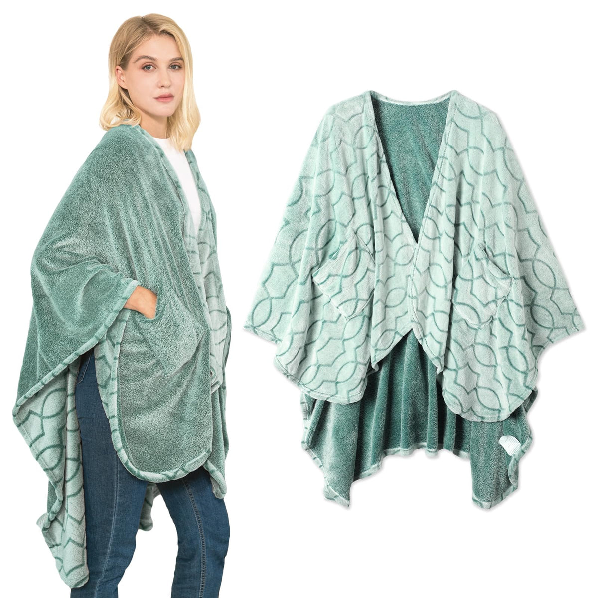 Bcareself forest green front view showing reversible style and cozy fit