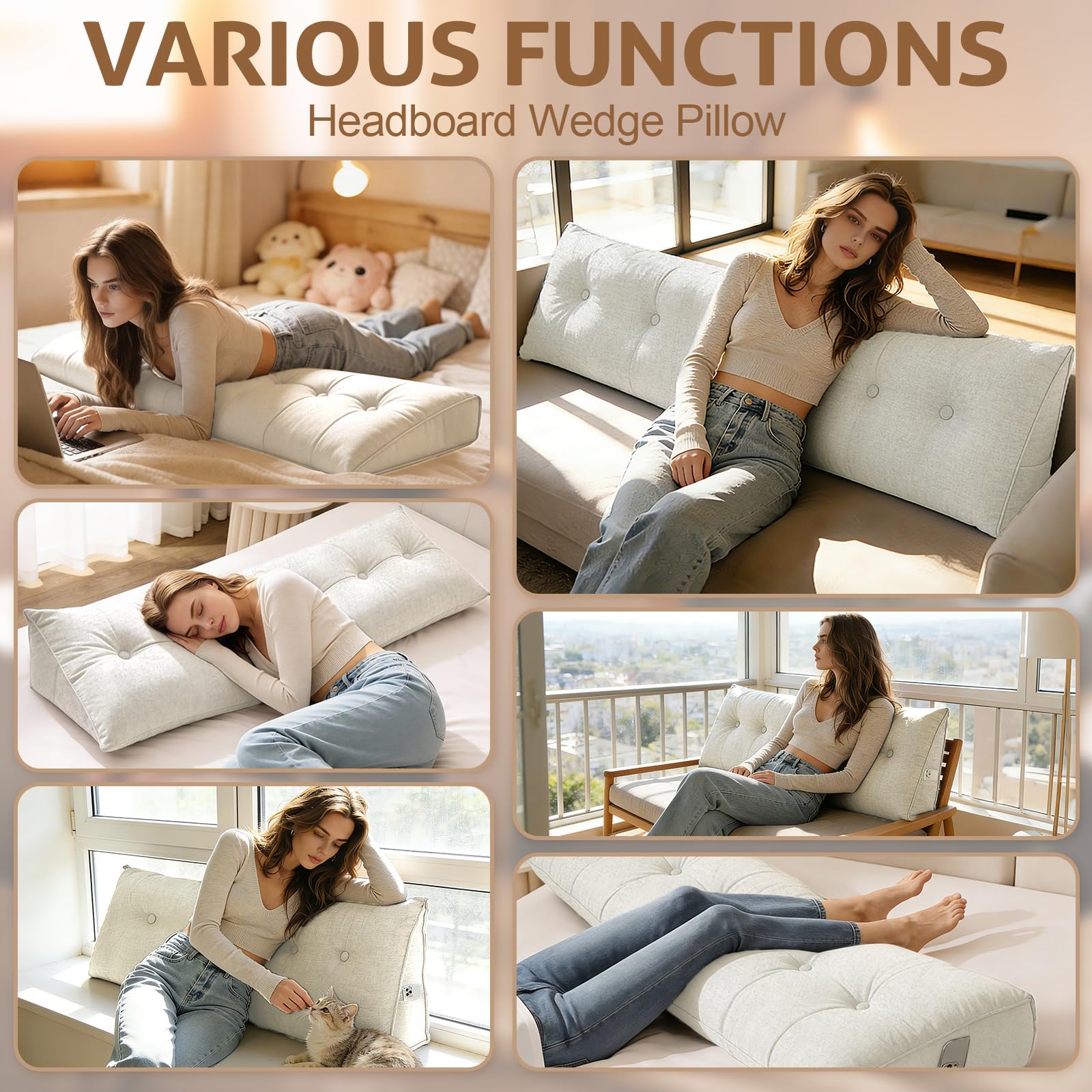Bcareself in use with person reading in bed for upright comfort