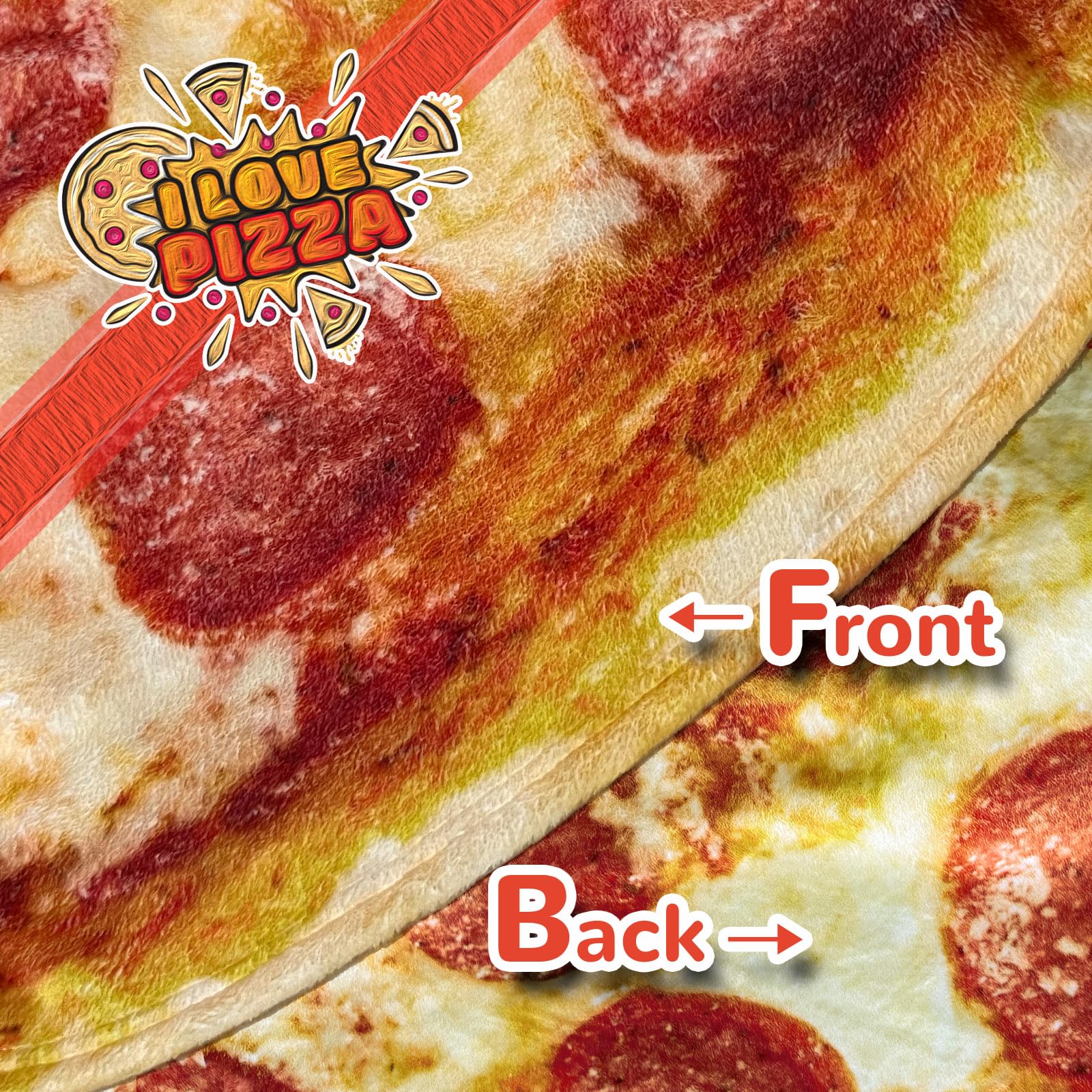 Bcareself pizza blanket neatly folded showing compact storage and gift readiness