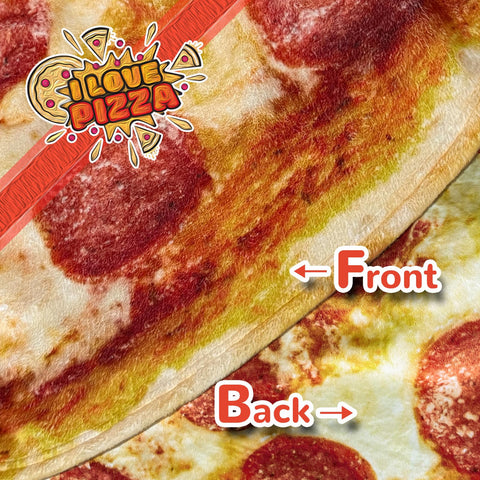 Bcareself pizza blanket neatly folded showing compact storage and gift readiness