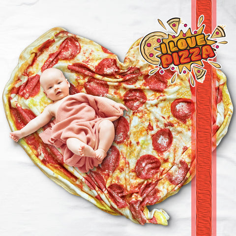 Bcareself pizza blanket draped on sofa showing playful décor and relaxed comfort