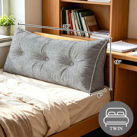 Bcareself pillow in use for reading in bed offering upright comfort