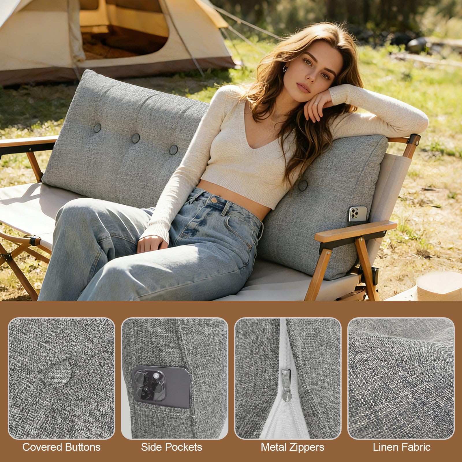 Bcareself removable cover zipper detail for easy cleaning