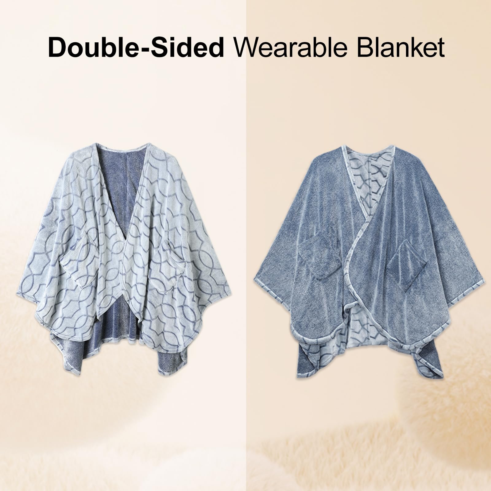 Bcareself shawl on sofa showing size coverage and comfortable fit