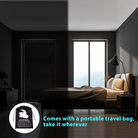 BCJJ blackout curtain installed in an RV window creating dark restful interior