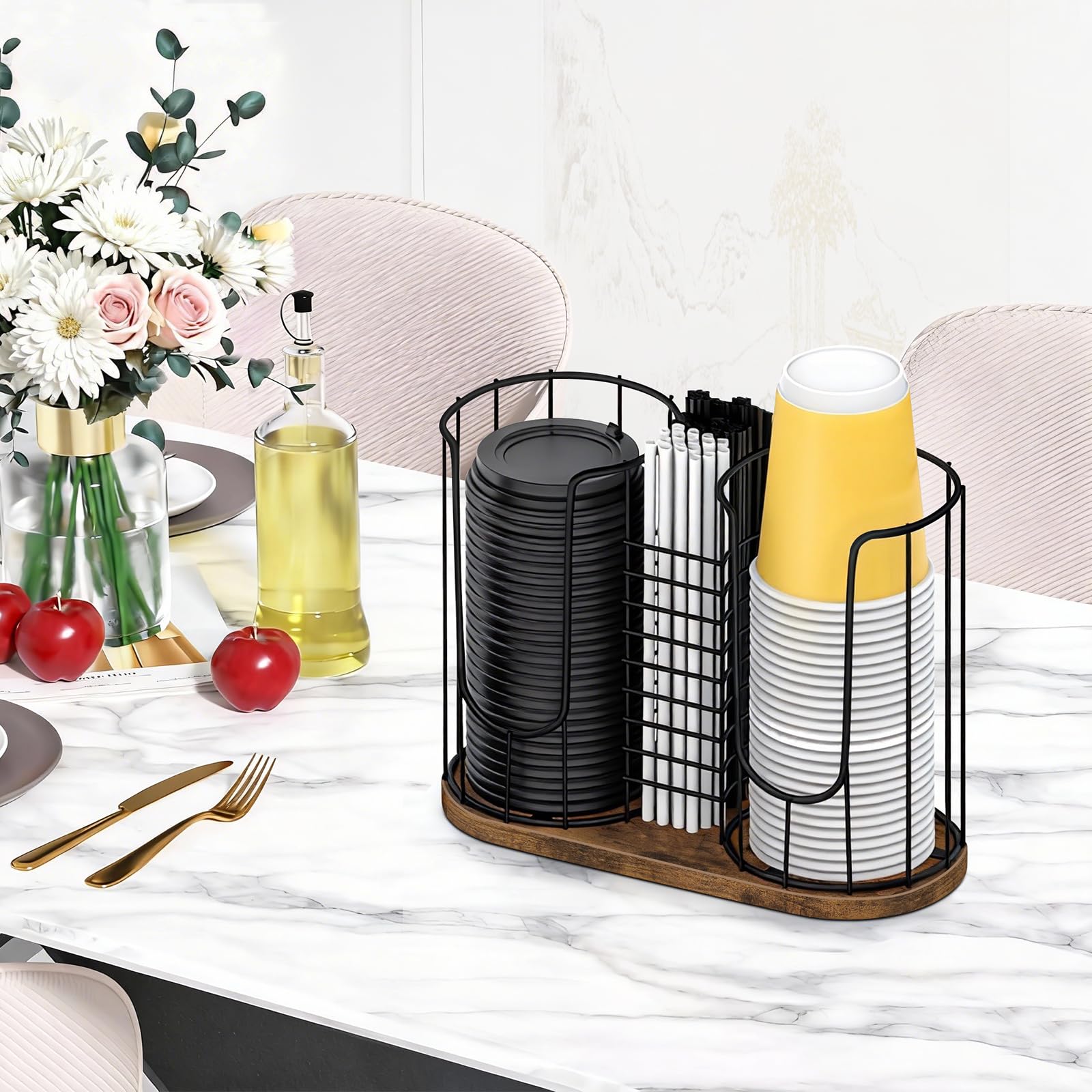 BCOZLUX holding stacks of 18oz cups for high capacity