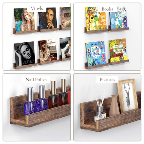 BCOZLUX shelf holding books and perfume highlighting versatile display use