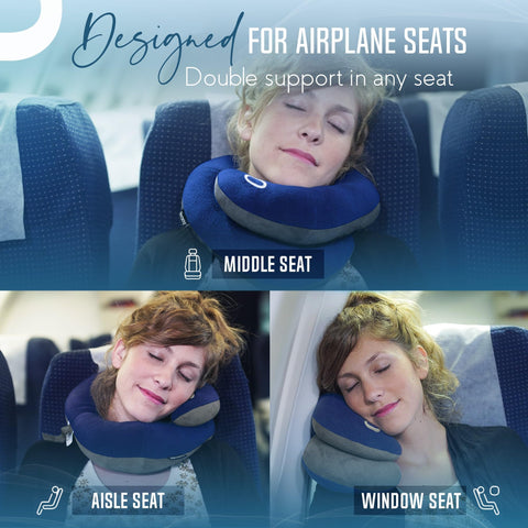 BCOZZY flat-back profile against seat keeping head aligned