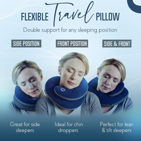 BCOZZY flat-back profile preventing head push forward for better posture