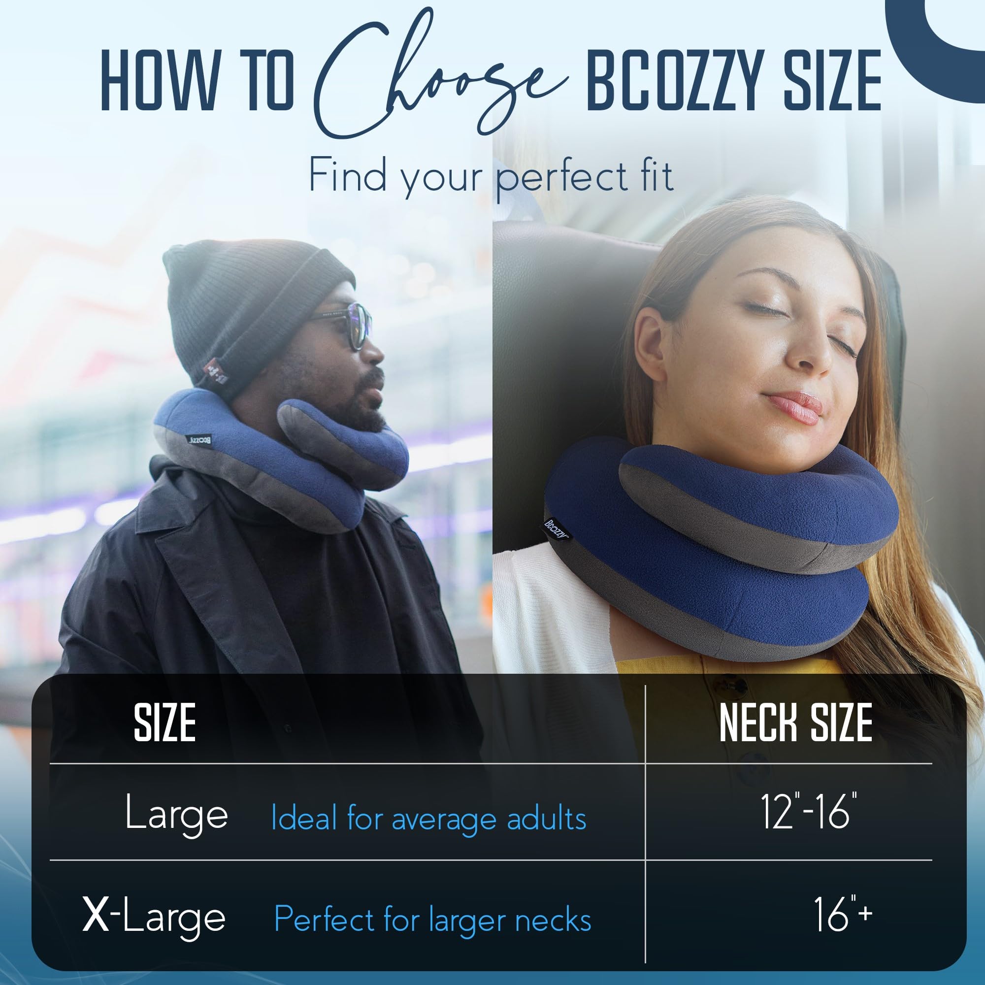 BCOZZY with travel bag and snap strap for compact carrying convenience