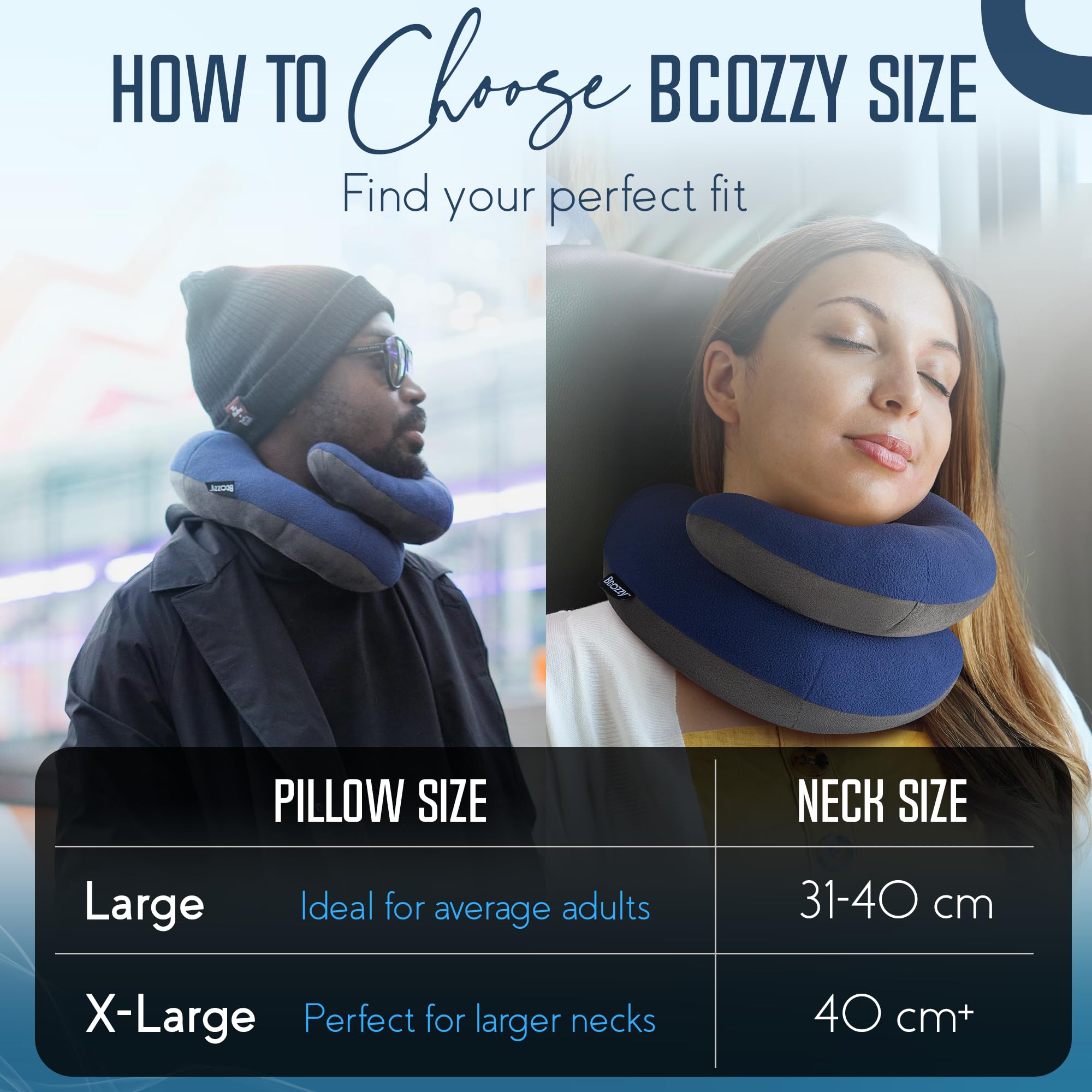 BCOZZY next to carry-on luggage to show compact size and portability