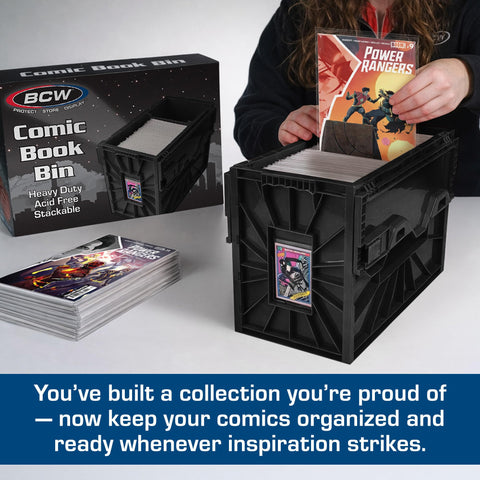 BCW short comic bin close-up of heavy-duty plastic texture for durability