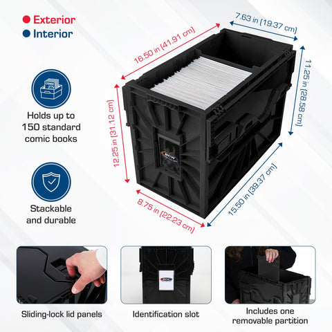 BCW short comic bin movable partition detail for customizable organization