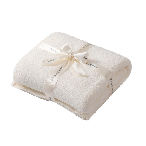 bearberry cream throw front view shows plush texture and cozy appeal