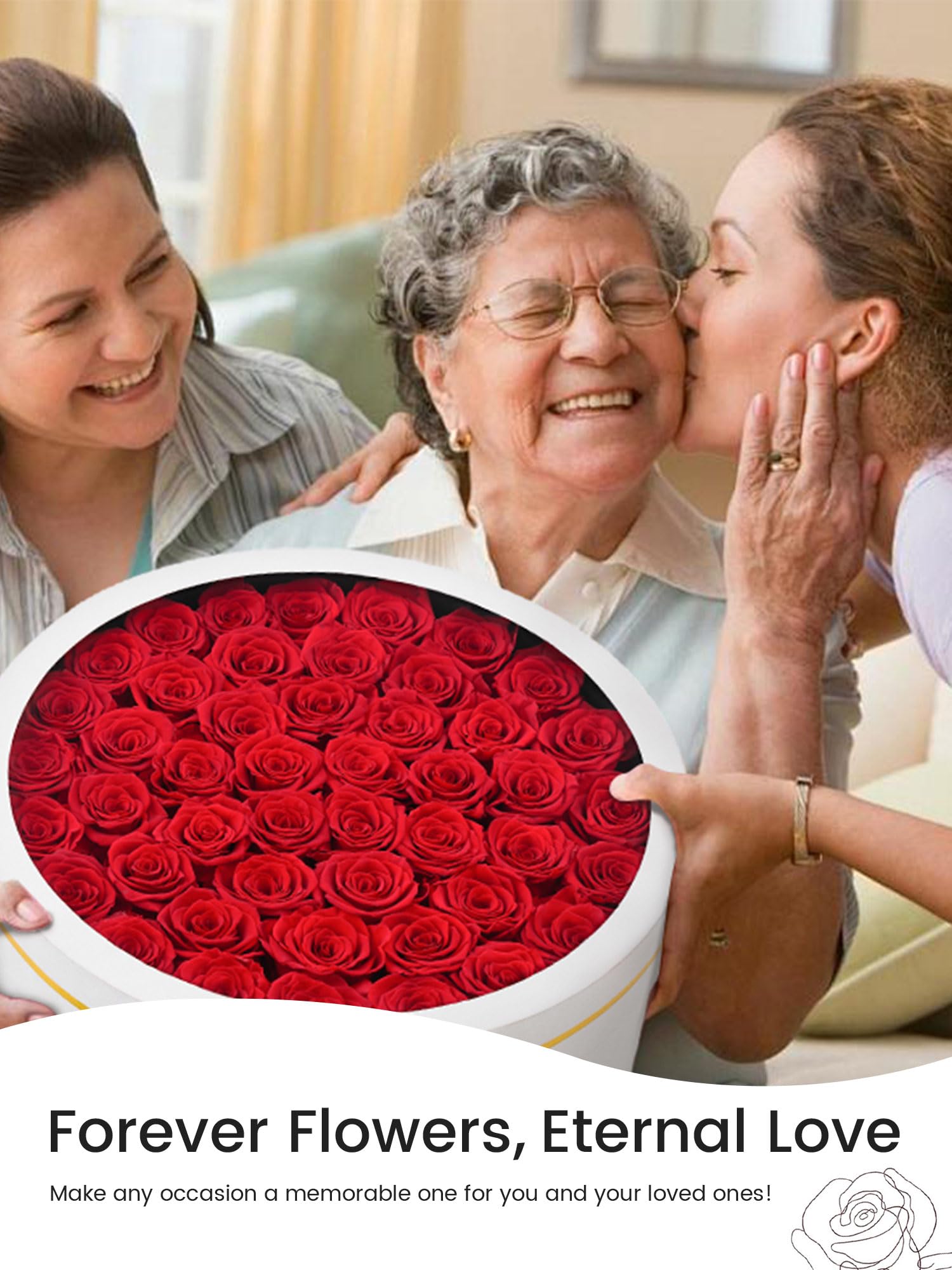 Beaulasting Roses transparent lid showcasing roses and protecting blooms for long-term display