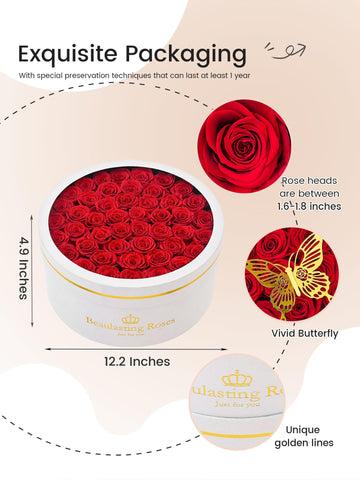 Beaulasting Roses side angle showing white velvet box finish and elegant presentation
