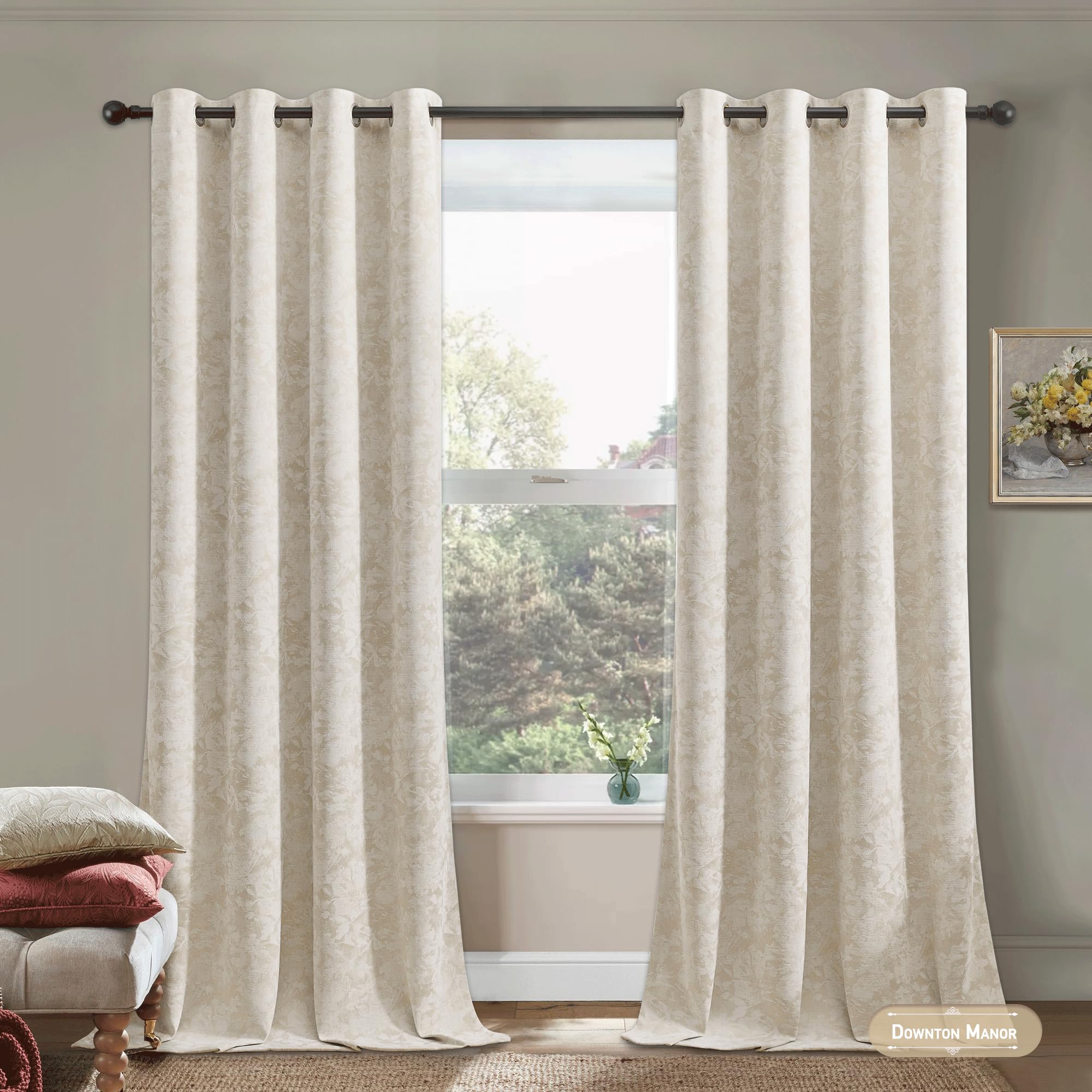 Beauoop full-length panel hanging in bedroom showing blackout effect and style