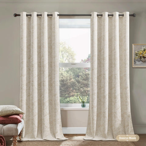 Beauoop full-length panel hanging in bedroom showing blackout effect and style