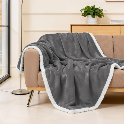 BEAUTEX blanket on couch with person, illustrates cozy snuggling benefit