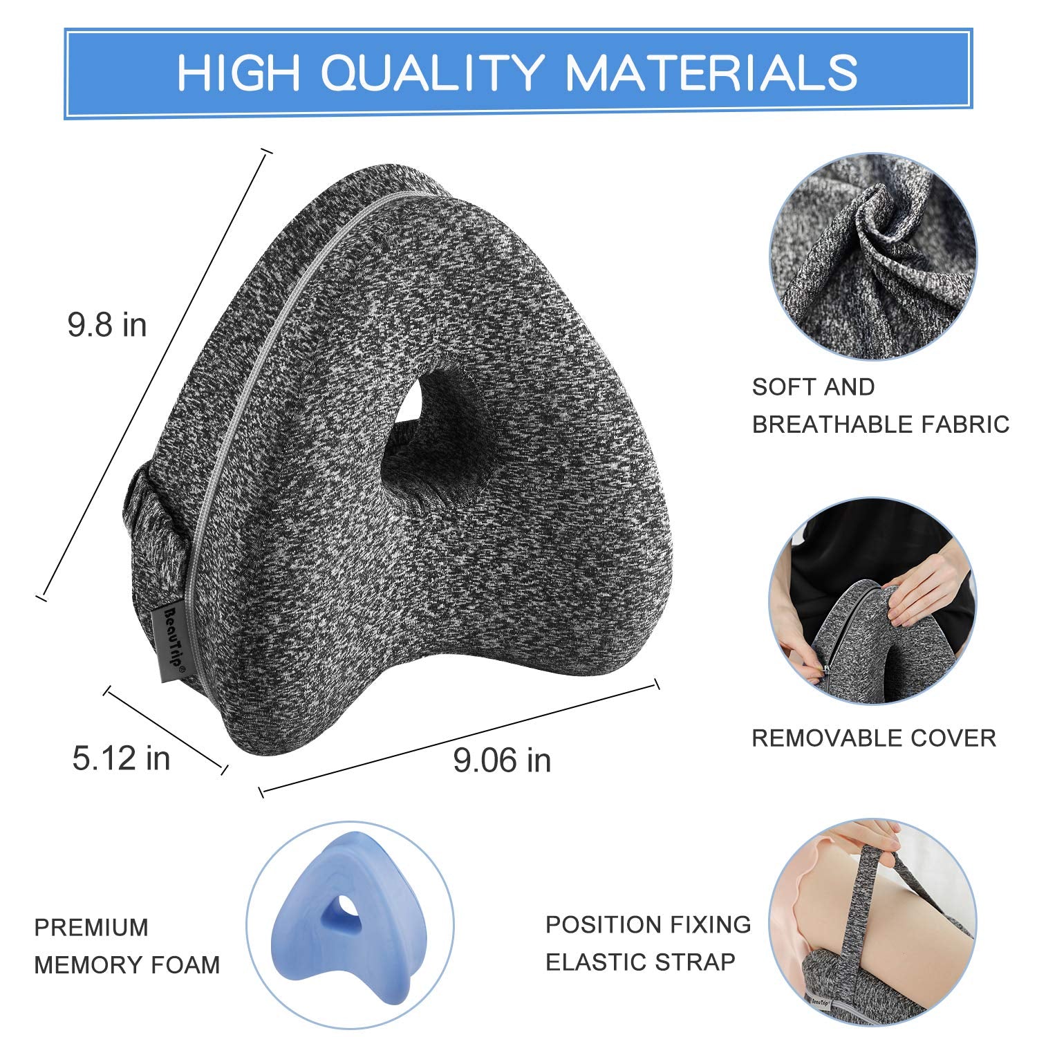 BEAUTRIP leg pillow side profile highlighting contoured heart-shaped design