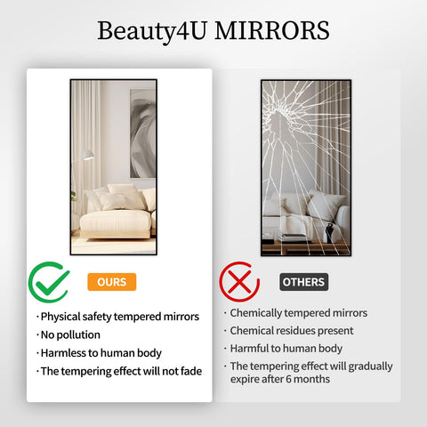 Beauty4U mirror in bedroom showing outfit-check benefit and space-enhancing effect