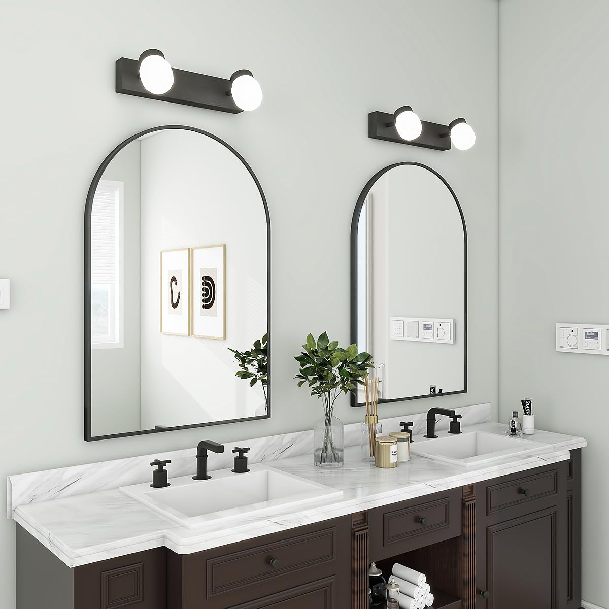 BEAUTYPEAK mirror in styled entryway offering decorative focal point and design appeal
